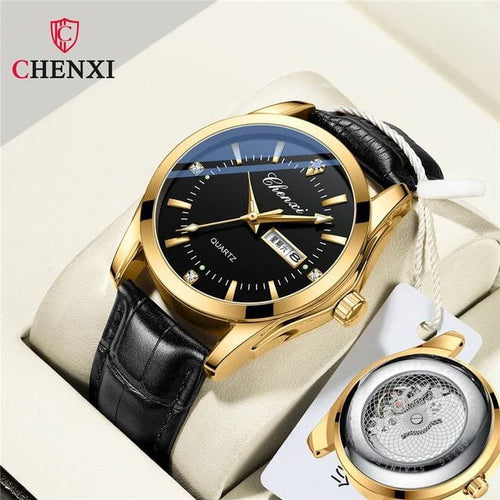 CX-0021 Cow Leather 3BAR Water Resistant Men's Watch