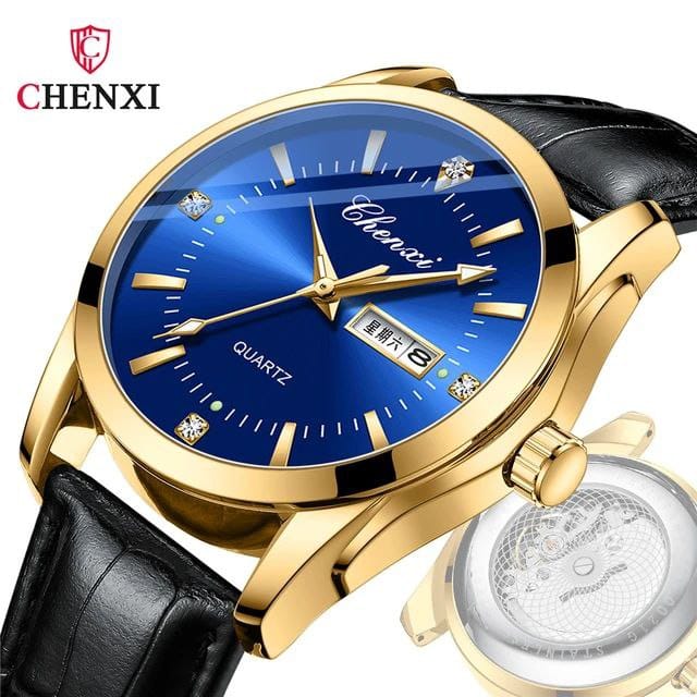 CX-0021 Cow Leather 3BAR Water Resistant Men's Watch