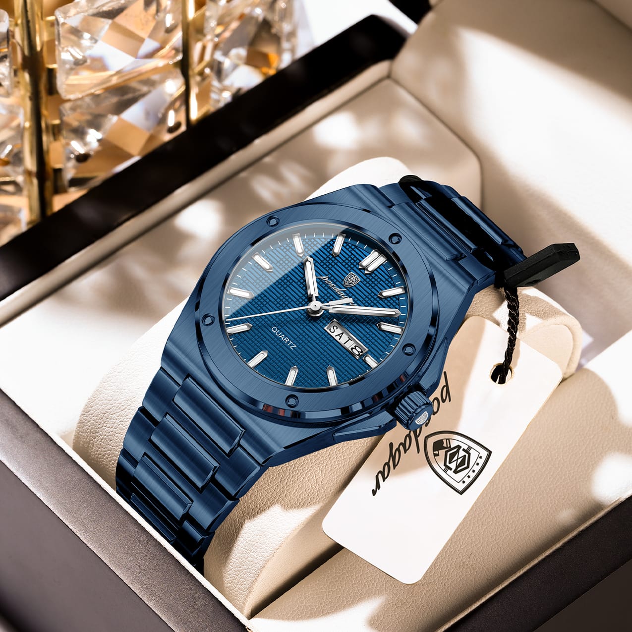 Poedagar 696 Stainless Steel 3BAR Water Resistant Men's Watch