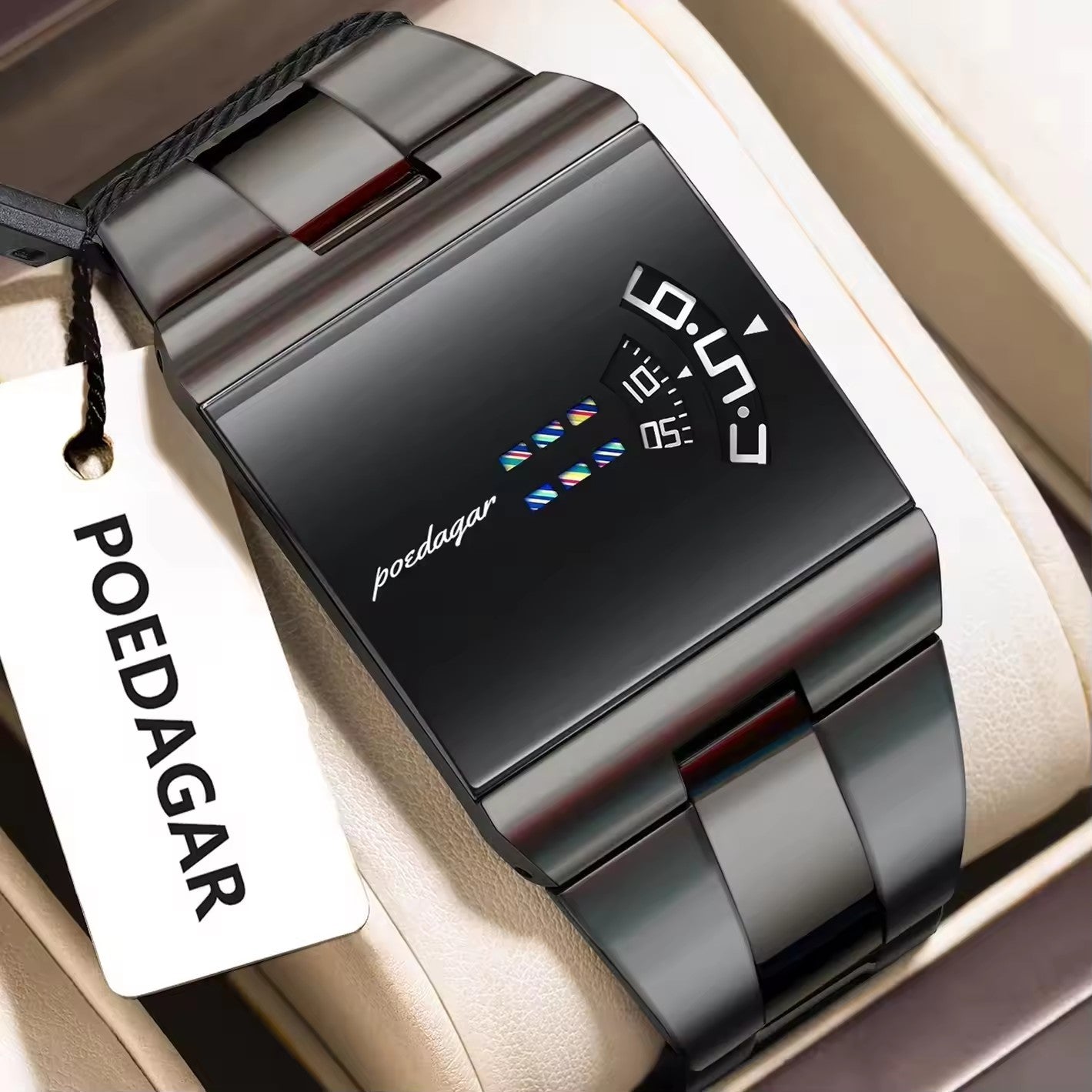 POEDAGAR 857 Stainless Steel 3BAR Water Resistant Men's Watch