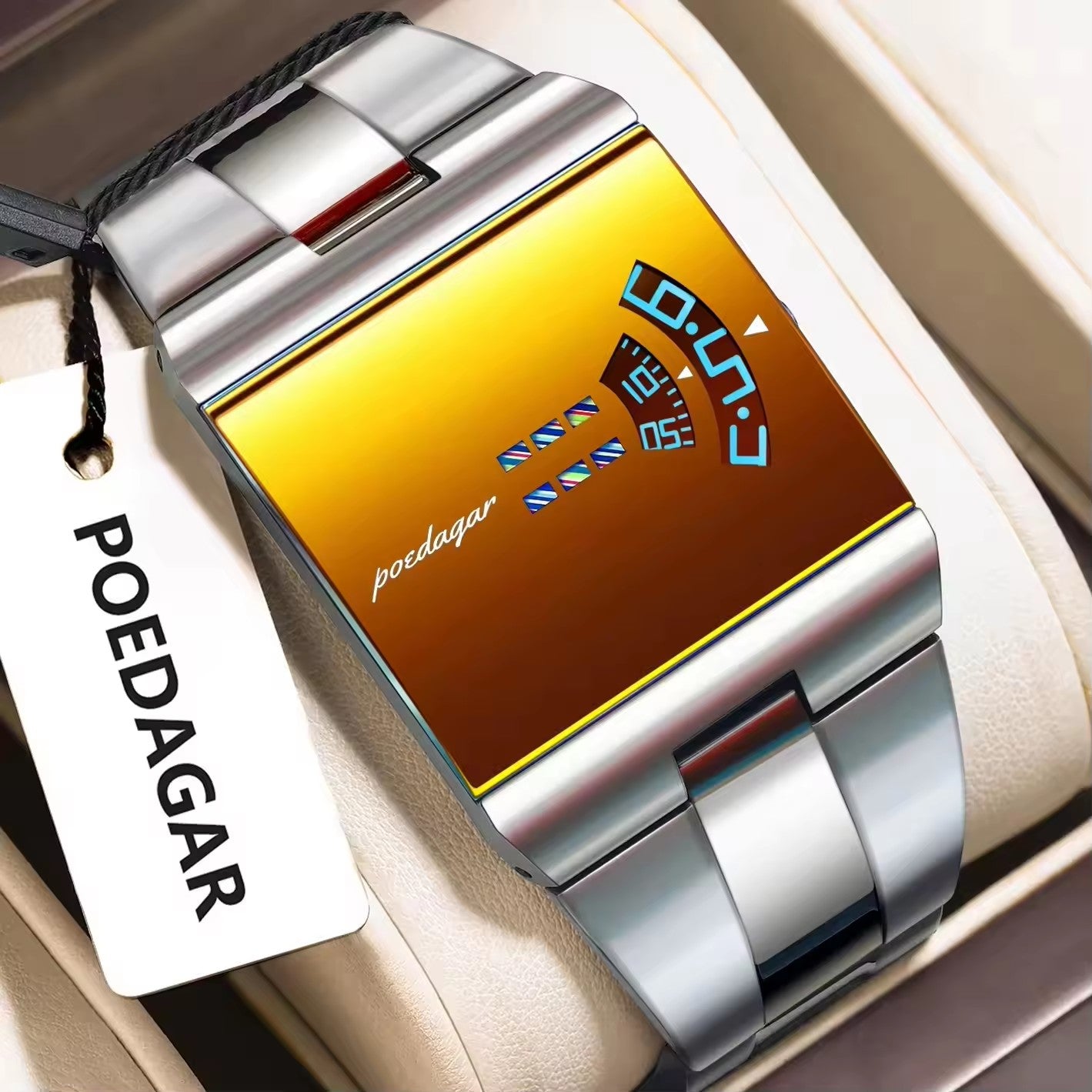 POEDAGAR 857 Stainless Steel 3BAR Water Resistant Men's Watch