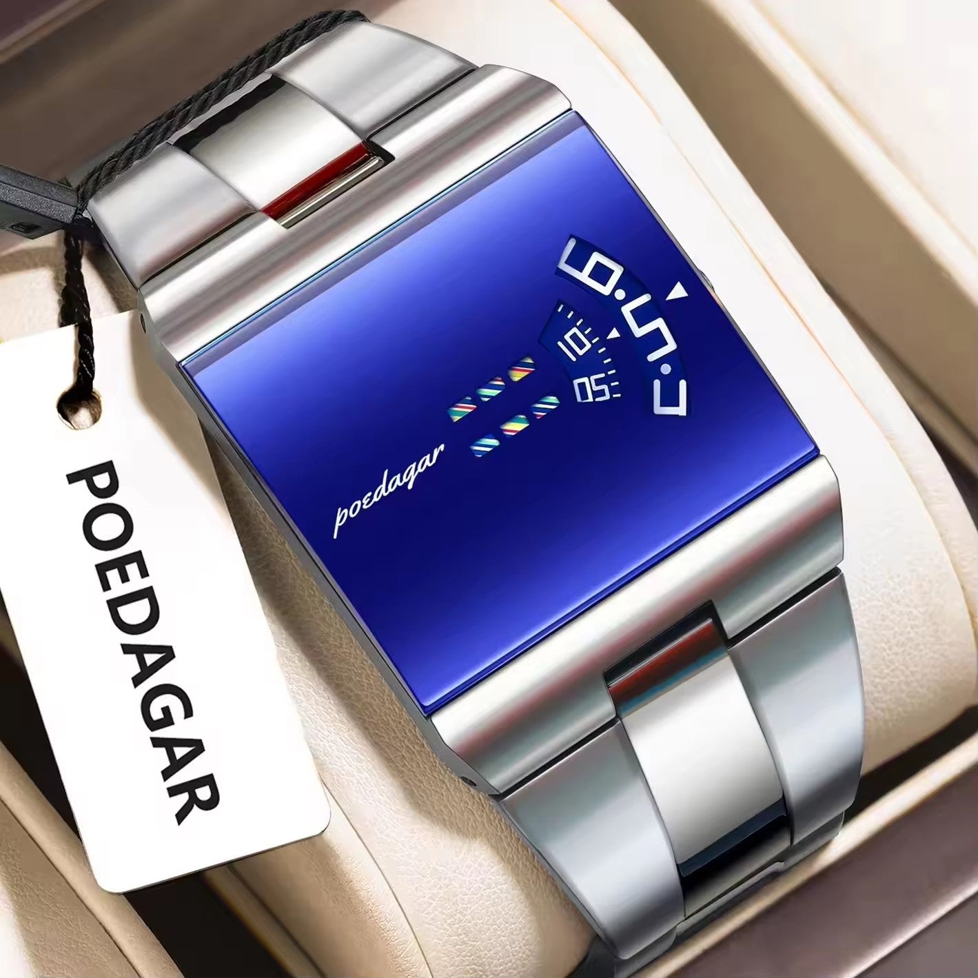 POEDAGAR 857 Stainless Steel 3BAR Water Resistant Men's Watch