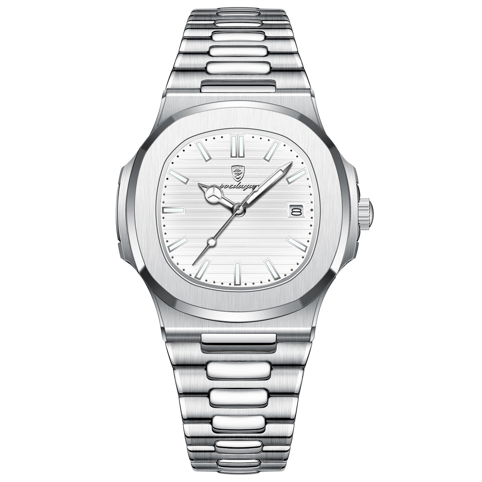 POEDAGAR 613 Stainless Steel 3BAR Water Resistant Men's Watch